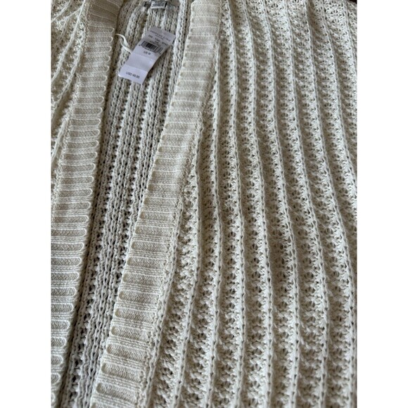 American Eagle Medium Chunky Knit Open front Cardigan Sweater Cream NWT Flawed - Picture 7 of 9